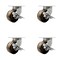 Service Caster 6'' Heavy Duty High Temp Phenolic Swivel Caster Set with Brakes , 4PK CRAN-SCC-KP92S630-PHRHT-SLB-4 - alternate 1